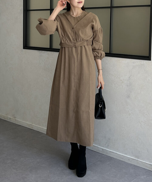 Thevon（ゼボン）の「2WAYショートボレロセットワンピース（ワンピース・レディース・ベージュ/ブラウン/ブラック・FREE）」の18枚目の写真