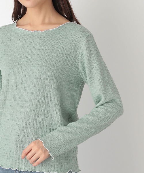 Plantation クロシェJQ 長袖カットソー スウェット Tシャツ 洗える Plantation クロシェJQ 長袖カットソー スウェット Tシャツ 洗える