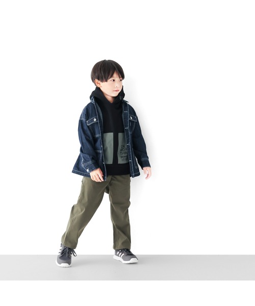 L.COPECK（エルコペック）の「デニムカバーオール（デニムジャケット・キッズ・ネイビー/ストライプ・100cm/110cm/120cm/130cm/140cm）」の5枚目の写真