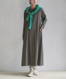 zootie（ズーティー）の「汗しみない 長袖カットソー［Vネック マキシワンピース］（ワンピース・レディース）」