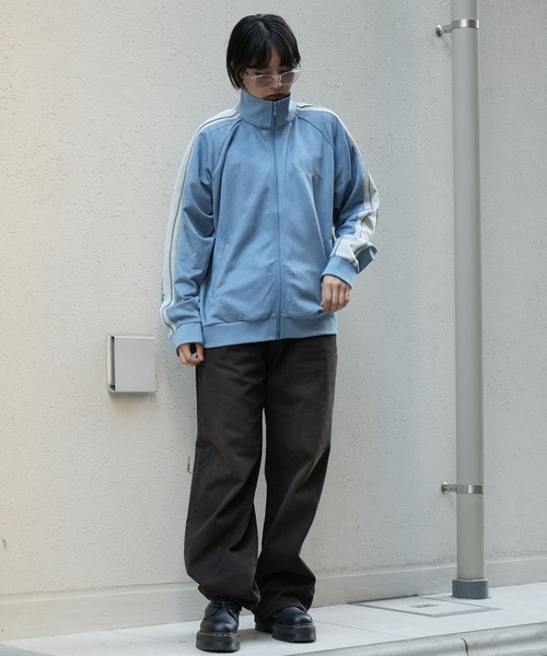 セール】cut suede side line track jacket/カットスウェード サイド