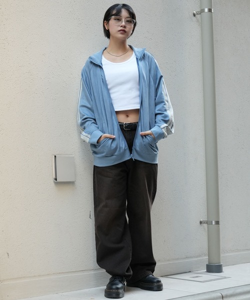 セール】cut suede side line track jacket/カットスウェード サイド