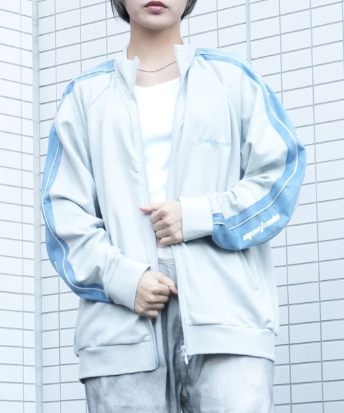 Starting Over(スターティングオーバー)の「cut suede side line track jacket/カットスウェード サイドライン トラックジャケット(ジャージ・メンズ・ライトグレー/ライトグリーン/グレイッシュブルー・M/L)」の14枚目の写真