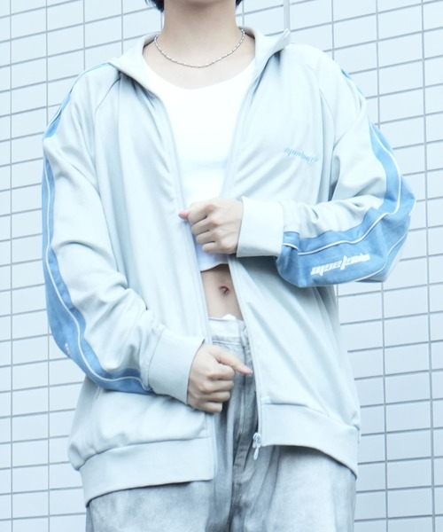 Starting Over(スターティングオーバー)の「cut suede side line track jacket/カットスウェード サイドライン トラックジャケット(ジャージ・メンズ・ライトグレー/ライトグリーン/グレイッシュブルー・M/L)」の15枚目の写真