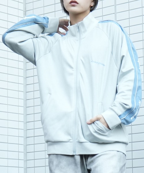 Starting Over(スターティングオーバー)の「cut suede side line track jacket/カットスウェード サイドライン トラックジャケット(ジャージ・メンズ・ライトグレー/ライトグリーン/グレイッシュブルー・M/L)」の18枚目の写真
