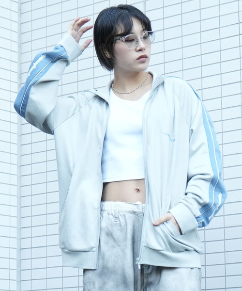Starting Over(スターティングオーバー)の「cut suede side line track jacket/カットスウェード サイドライン トラックジャケット(ジャージ・メンズ・ライトグレー/ライトグリーン/グレイッシュブルー・M/L)」の20枚目の写真
