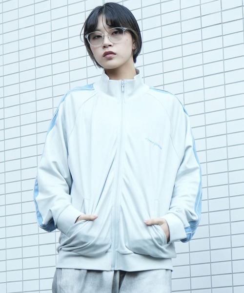 Starting Over(スターティングオーバー)の「cut suede side line track jacket/カットスウェード サイドライン トラックジャケット(ジャージ・メンズ・ライトグレー/ライトグリーン/グレイッシュブルー・M/L)」の21枚目の写真