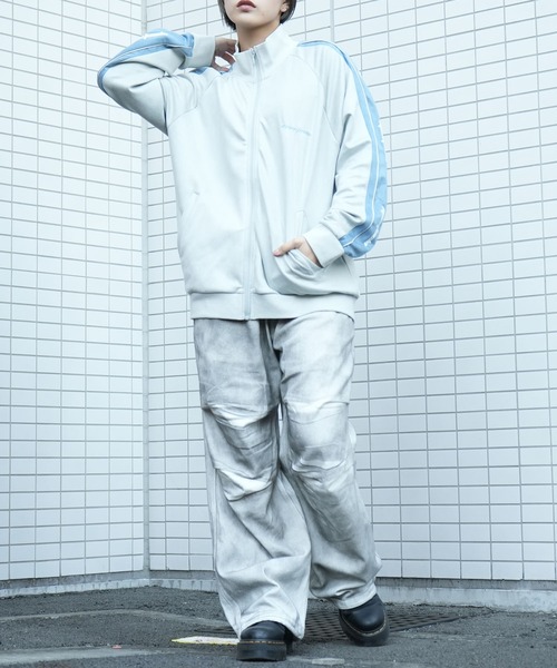 Starting Over(スターティングオーバー)の「cut suede side line track jacket/カットスウェード サイドライン トラックジャケット(ジャージ・メンズ・ライトグレー/ライトグリーン/グレイッシュブルー・M/L)」の22枚目の写真