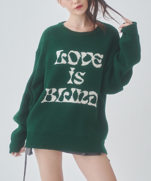 GAB GAB（ガブガブ）の「LOVE is BLINDニット（ニット/セーター・レディース・グリーン/グレー・FREE）」の2枚目の写真