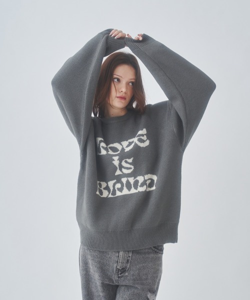 GAB GAB（ガブガブ）の「LOVE is BLINDニット（ニット/セーター・レディース・グリーン/グレー・FREE）」の5枚目の写真