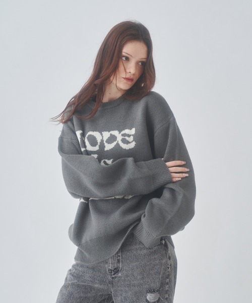 GAB GAB（ガブガブ）の「LOVE is BLINDニット（ニット/セーター・レディース・グリーン/グレー・FREE）」の7枚目の写真