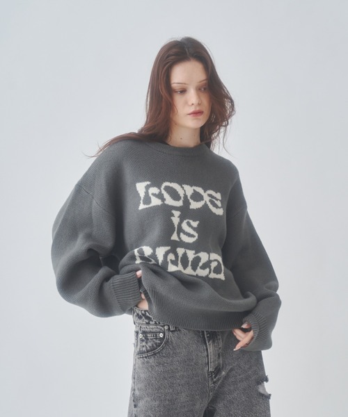 GAB GAB（ガブガブ）の「LOVE is BLINDニット（ニット/セーター・レディース・グリーン/グレー・FREE）」の8枚目の写真