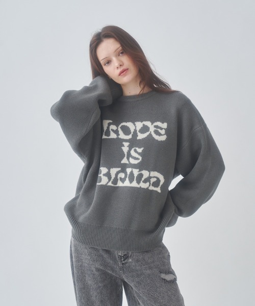 GAB GAB（ガブガブ）の「LOVE is BLINDニット（ニット/セーター・レディース・グリーン/グレー・FREE）」の9枚目の写真