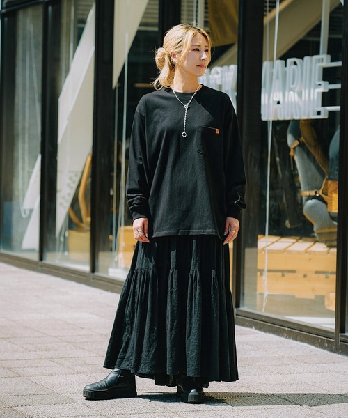 UNIVERSAL OVERALL(ユニバーサルオーバーオール)の「UNIVERSAL OVERALL POCKET L/S(Tシャツ/カットソー・メンズ・ブラック/ネイビー/ホワイト・LARGE/MEDIUM)」の9枚目の写真