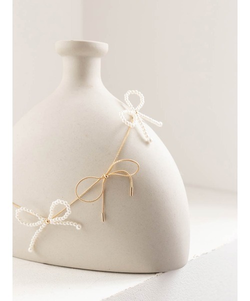 RANDA（ランダ）の「パール×メタル リボンモチーフネックレス（ネックレス・レディース・ゴールド/シルバー・FREE）」の11枚目の写真