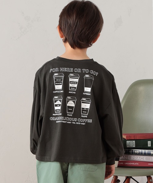 FOUND GOOD(ファウンドグッド)の「G/CafeロンT(Tシャツ/カットソー・キッズ・パープル系2/ホワイト系5/グレー系8・120cm/130cm/140cm/150cm/110cm)」の4枚目の写真