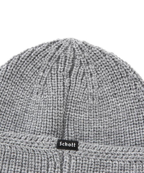 schott（ショット）の「Schott/ショット/KNIT WATCH/ニット ウォッチキャップ（ニットキャップ/ビーニー・メンズ・グレー/ブラウン/ブラック・F）」の4枚目の写真
