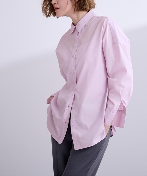 UR'S（ユアーズ）の「ベーシックシャツ（シャツ/ブラウス・レディース・ベージュ/ピンク/ホワイト/ブルー/ブラウン/ライトイエロー・S/M/L）」の6枚目の写真