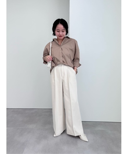 UR'S（ユアーズ）の「ベーシックシャツ（シャツ/ブラウス・レディース・ベージュ/ピンク/ホワイト/ブルー/ブラウン/ライトイエロー・S/M/L）」の21枚目の写真