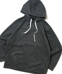 HALHAM（ハルハム）の「faux suede switching design cutsew/スウェードタッチ 切り替えデザイン  パーカー オーバーサイズ メンズ レディース（パーカー）」