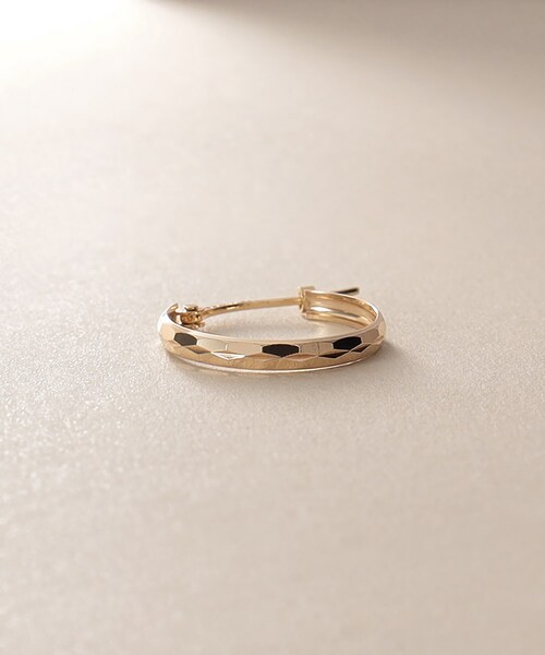 K10ダイヤカット フープピアス（ピアス（両耳用））｜COCOSHNIK