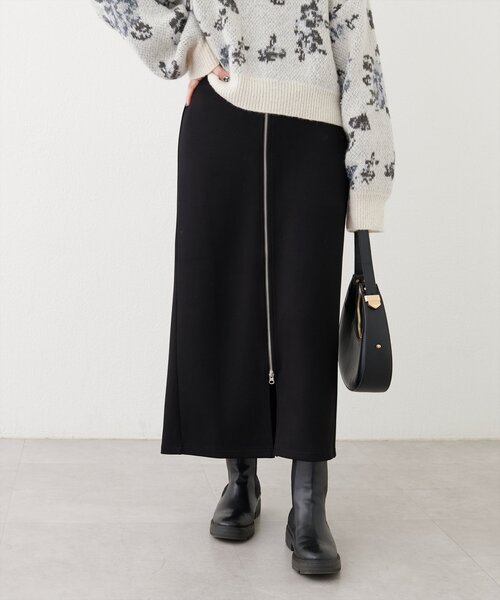 natural couture(ナチュラルクチュール)の「osono×ako Wジップカットポンチナロースカート(スカート・レディース・グレイッシュベージュ/カーキ/ブラック/マスタード・FREE/LARGE)」の22枚目の写真