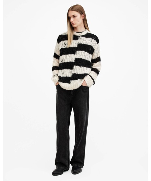 ALLSAINTS(オールセインツ)の「PIP STRIPED OVERSIZED JUMPER | PIP ストライプ オーバーサイズ ニット・セーター(ニット/セーター・メンズ・ホワイト系その他・XS/M/S/L)」の3枚目の写真