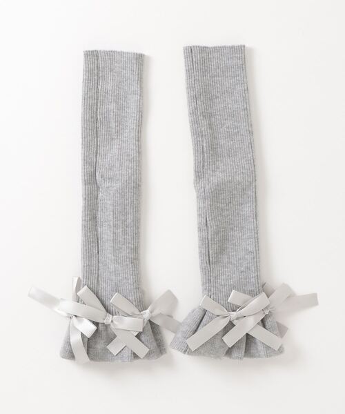 poiregnee（ポワニェ）の「［select］リボンレッグウォーマー（レッグウォーマー・レディース・ホワイト/グレー・FREE）」の3枚目の写真