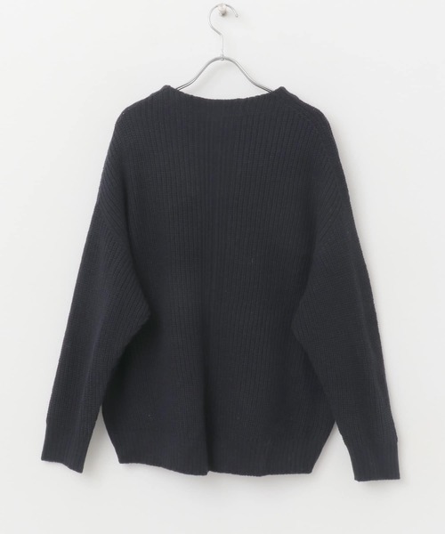 セール】ボートネックバックスリット畦ニット（ニット/セーター