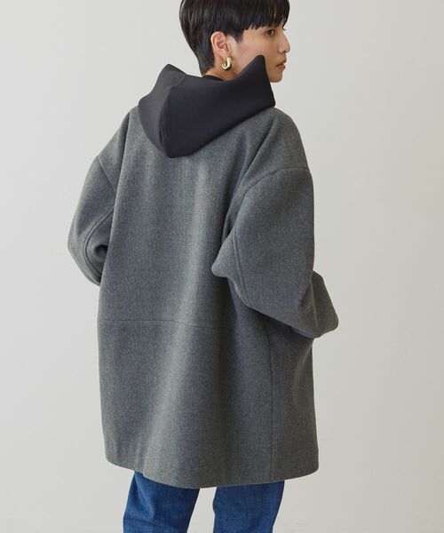 AMERICAN HOLIC（アメリカンホリック）の「リサイクル中空糸ノーカラーコート（ノーカラーコート・レディース・杢グレー/ブラック・M/L）」の17枚目の写真