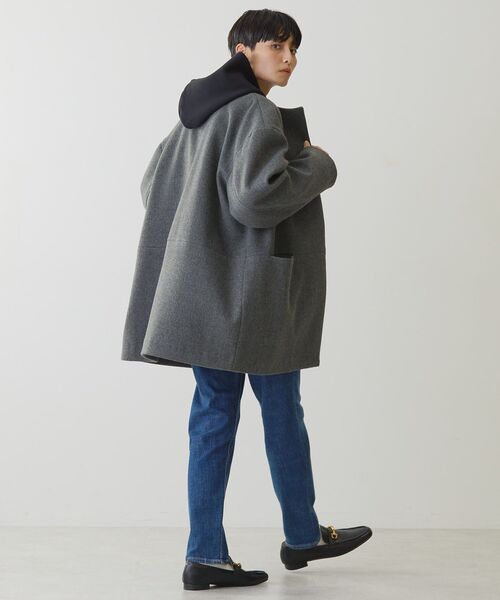 AMERICAN HOLIC（アメリカンホリック）の「リサイクル中空糸ノーカラーコート（ノーカラーコート・レディース・杢グレー/ブラック・M/L）」の19枚目の写真