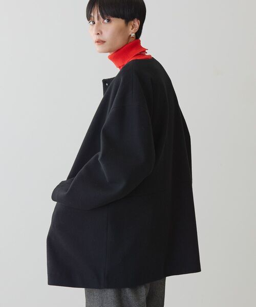 AMERICAN HOLIC（アメリカンホリック）の「リサイクル中空糸ノーカラーコート（ノーカラーコート・レディース・杢グレー/ブラック・M/L）」の22枚目の写真