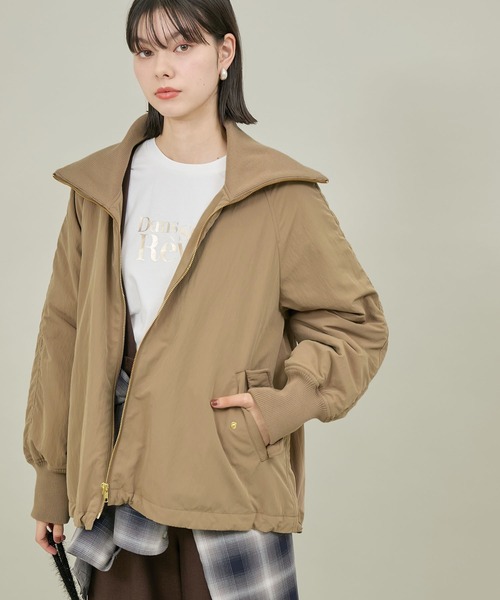 【セール】撥水・花粉ガード/中わたスタンドカラーショートブルゾン（ブルゾン）｜ROPE' PICNIC（ロペピクニック）