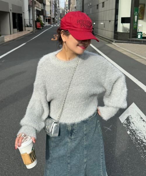 archives(アルシーヴ)の「【Ltd.】LAME KNIT(ニット/セーター・レディース・グリーン/ブラック/グレー・MEDIUM)」の1枚目の写真