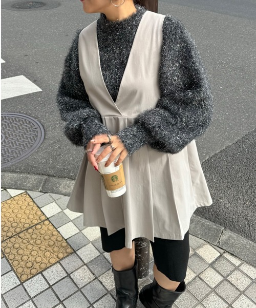 archives(アルシーヴ)の「【Ltd.】LAME KNIT(ニット/セーター・レディース・グリーン/ブラック/グレー・MEDIUM)」の3枚目の写真