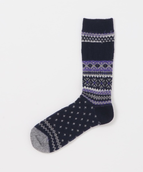 URBAN RESEARCH DOORS（アーバンリサーチドアーズ）の「『別注』スノーリンクスクルー（ソックス/靴下・メンズ・グレー/レッド/ネイビー・-）」の6枚目の写真