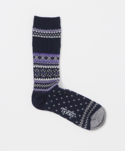 URBAN RESEARCH DOORS（アーバンリサーチドアーズ）の「『別注』スノーリンクスクルー（ソックス/靴下・メンズ・グレー/レッド/ネイビー・-）」の7枚目の写真