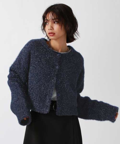 PAGEBOY(ページボーイ)の「フィルムラメショートカーディガン(カーディガン/ボレロ・レディース・オフホワイト/ブラック/ネイビー/グレー・FREE)」の4枚目の写真