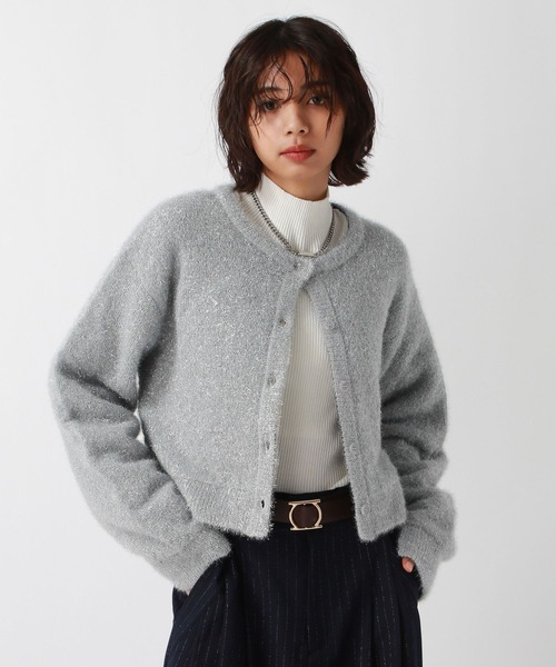 PAGEBOY(ページボーイ)の「フィルムラメショートカーディガン(カーディガン/ボレロ・レディース・オフホワイト/ブラック/ネイビー/グレー・FREE)」の1枚目の写真