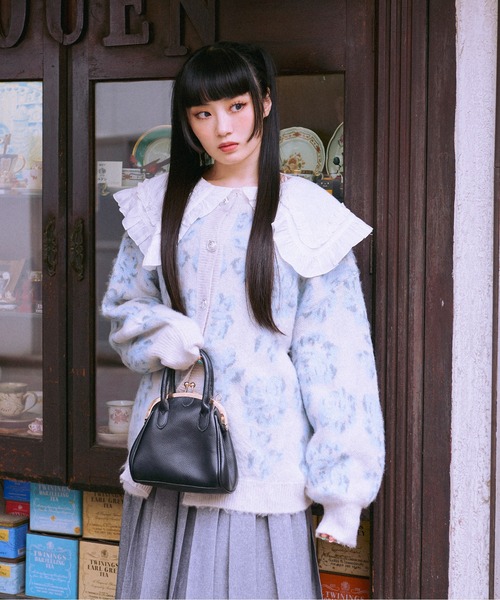 kutir(クティール)の「【クティールとレトロ】2wayフラワージャガードニット(ニット/セーター・レディース・オレンジ系その他/ピンク系その他/ブルーグリーン・FREE)」の9枚目の写真