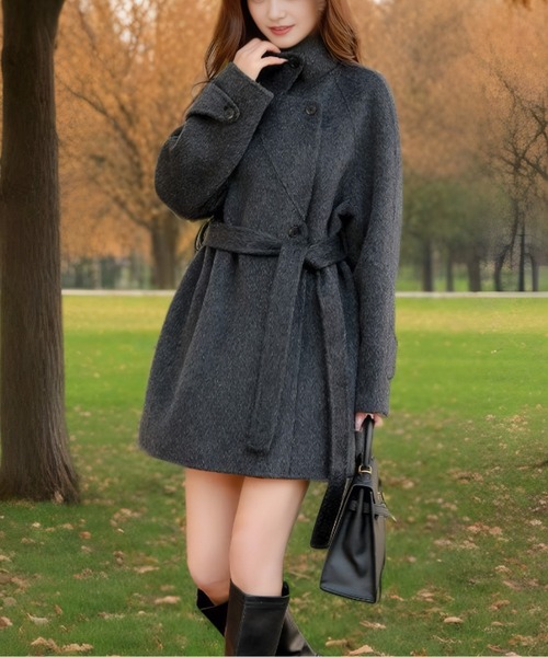 ウールライク2WAYミドルチェスターコート（チェスターコート）｜AMAJI（アマジ）