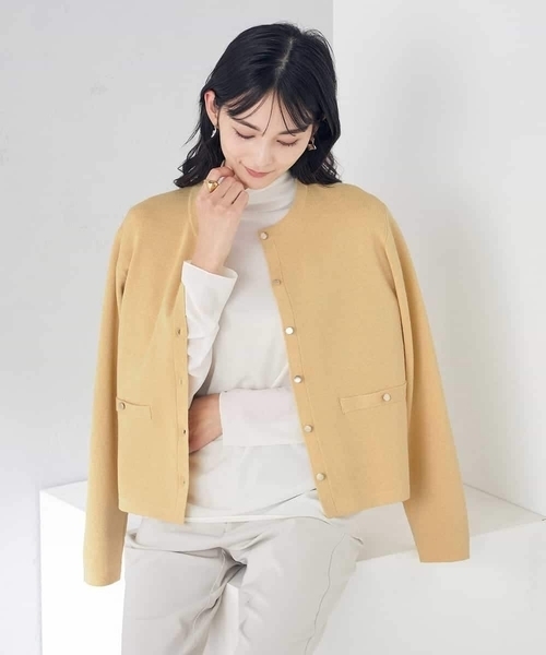 a.v.v(アーヴェヴェ)の「シアーハイネックカットソー(Tシャツ/カットソー・レディース・モカ/ブラック/アイボリー・38/36/40)」の16枚目の写真