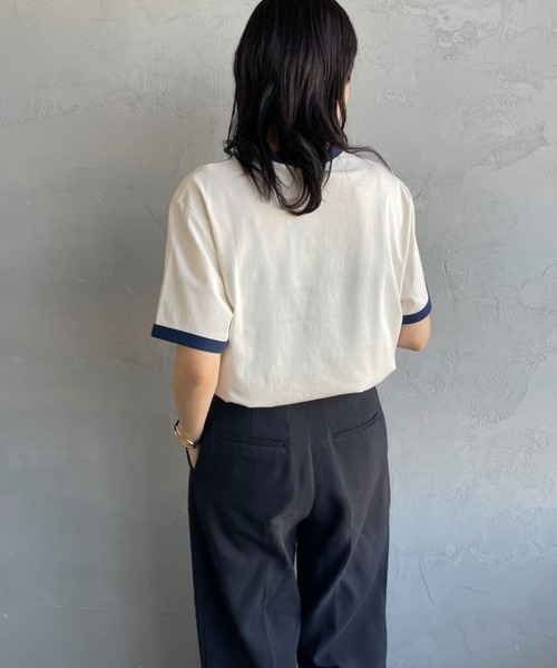 【新品タグ付き】 FRED PERRY ワンポイントロゴ刺繍 リンガーTシャツ セール】[FRED PERRY/フレッドペリー] 別注 ワンポイントロゴ