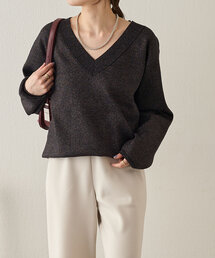 SHENERY | Vネックラメニットプルオーバー(ニット/セーター)