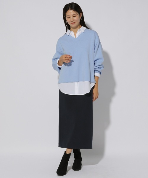 Elura（エルーラ）の「濃密なめらかVネックプルオーバー/250655（ニット/セーター・レディース・ネイビー/オレンジ系その他3/ブラック系その他/ブルー系その他3・MEDIUM/LARGE）」の10枚目の写真