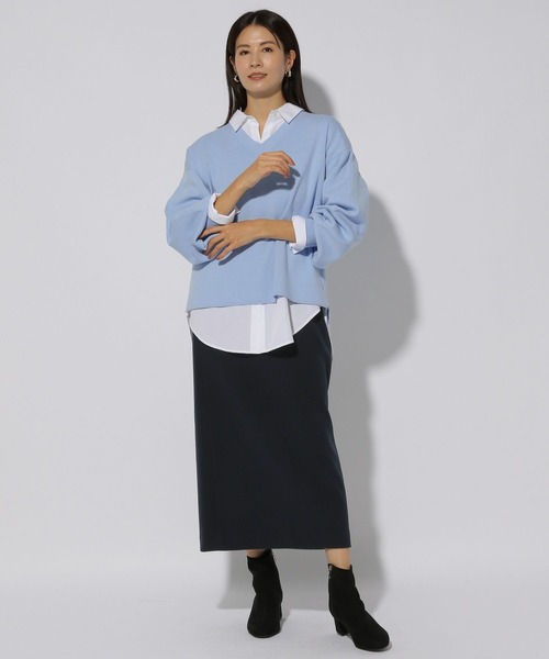 Elura（エルーラ）の「濃密なめらかVネックプルオーバー/250655（ニット/セーター・レディース・ネイビー/オレンジ系その他3/ブラック系その他/ブルー系その他3・MEDIUM/LARGE）」の9枚目の写真