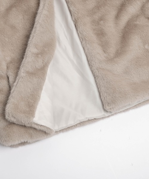 AMELY（エミリー）の「エコファー ノーカラージャケット（ノーカラージャケット・レディース・ブラウン/ベージュ/ブラック/グレー・フリー）」の20枚目の写真