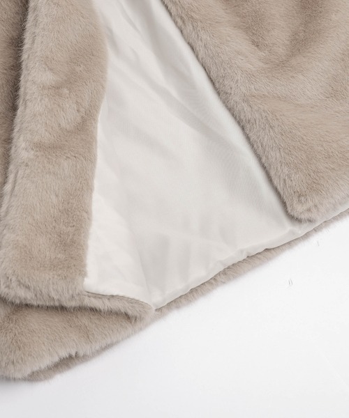 AMELY（エミリー）の「エコファー ノーカラージャケット（ノーカラージャケット・レディース・ブラウン/ベージュ/ブラック/グレー・フリー）」の19枚目の写真