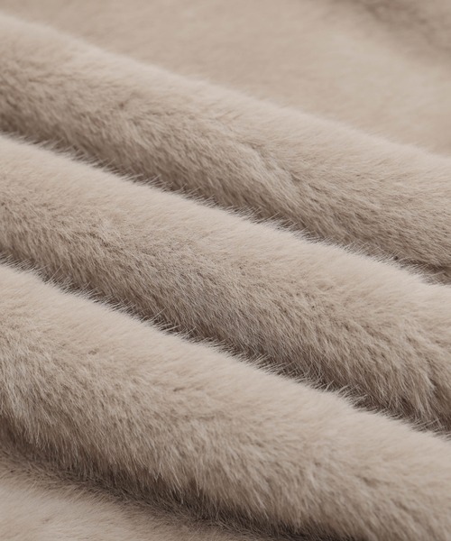 AMELY（エミリー）の「エコファー ノーカラージャケット（ノーカラージャケット・レディース・ブラウン/ベージュ/ブラック/グレー・フリー）」の15枚目の写真