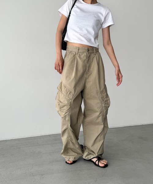 CANAL JEAN(キャナルジーン)の「choice_cnl/PAELEE コットンニーポケットパンツ(その他パンツ・レディース・ベージュ・SMALL/MEDIUM)」の7枚目の写真